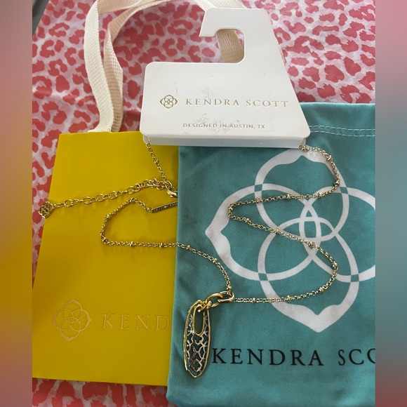 Kendra Scott Janie Small Long Pendant Necklace - Gold/Silver nwt - Picture 3 of 6